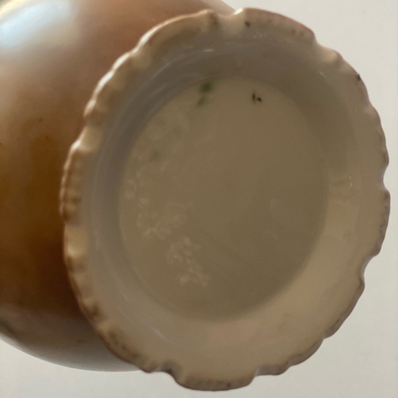 Antique Bisque Porcelain Floral Vase Fall Decor - Picture 4 of 5